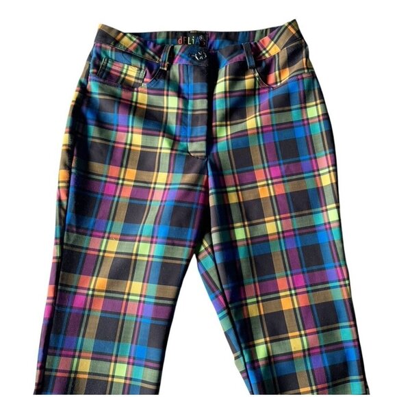 Delia's DOLLS KILL Women's Sz S Into The Grove Plaid Kick Flare Pants - Picture 3 of 8